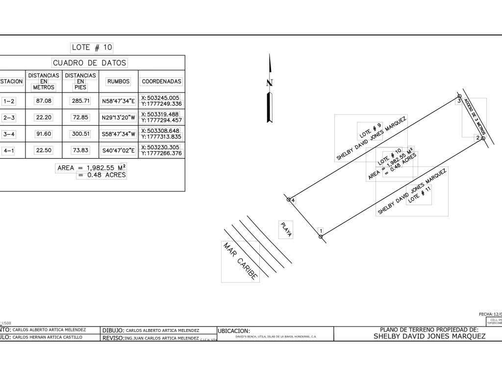 Listing ID: URE0642, David's Beach Utila, Bay Islands, HN - Sunset Shore, Lot 10, Photo #