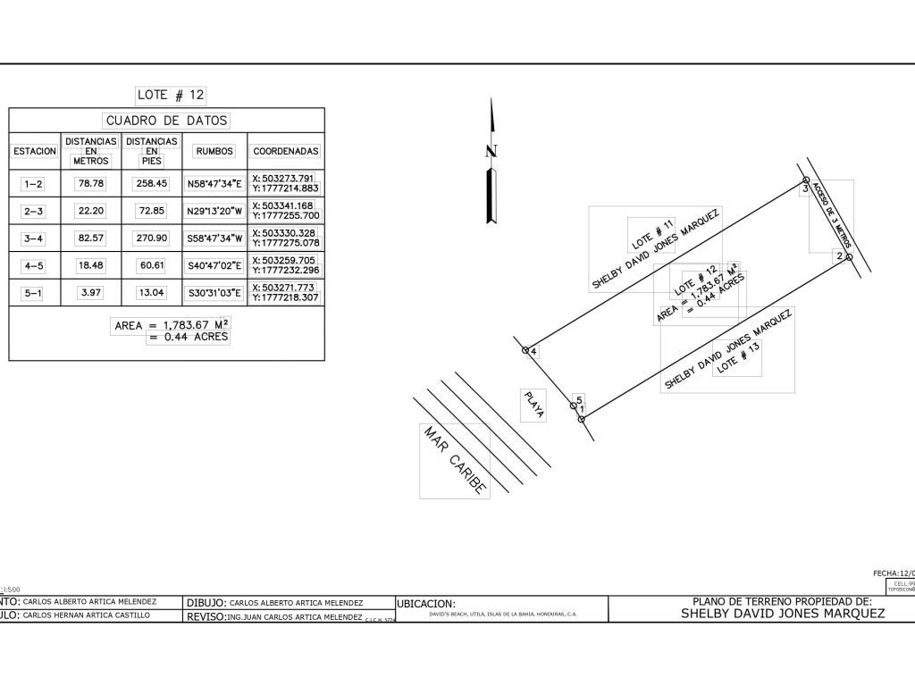 Listing ID: URE0643, David's Beach Utila, Bay Islands, HN - Sunset Shore, Lot 12, Photo #