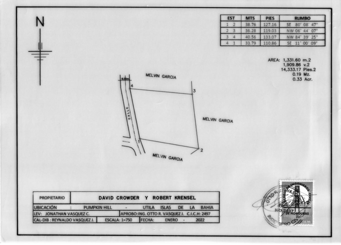 Listing ID: URE0699, Pumpkin Hill Utila, Bay Islands, HN - North View Pumpkin Hill Lot, Photo #